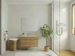 Vente-unique Meuble sous vasque suspendu - Coloris naturel clair - 80 cm - KAYLA
