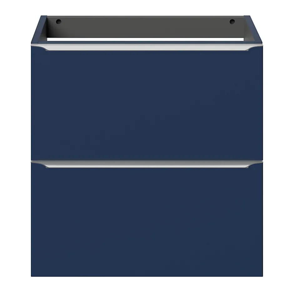GoodHome Meuble sous vasque suspendu faible profondeur bleu nuit mat l.60 x H.60 x P.36 cm, Imandra