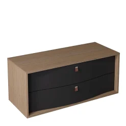 Decotec Meuble sous vasque suspendu noir mat 2 tiroirs l.120 x H.50 x P.50 cm, Havana