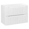 Furnidea Meuble sous vasque suspendu 2 tiroirs NOVA BLANC 80 CM* Meuble Sous-Vasque