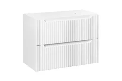 Furnidea Meuble sous vasque suspendu 2 tiroirs NOVA BLANC 80 CM* Meuble Sous-Vasque