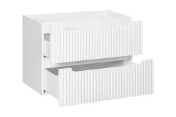 Furnidea Meuble sous vasque suspendu 2 tiroirs NOVA BLANC 80 CM* Meuble Sous-Vasque