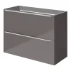 GoodHome Meuble sous vasque suspendu faible profondeur gris taupe brillant l.80 x H.60 x P.36 cm, Imandra* Meuble De Salle De Bains Faible Profondeur|Meuble Sous-Vasque