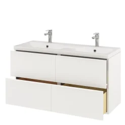 GoodHome Meuble sous vasque suspendu blanc mat l.120 x H.60 x P.45 cm, Imandra