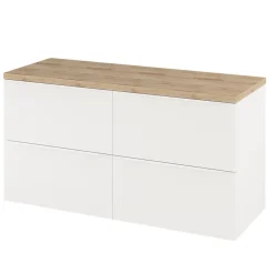 GoodHome Meuble sous vasque suspendu blanc mat l.120 x H.60 x P.45 cm, Imandra