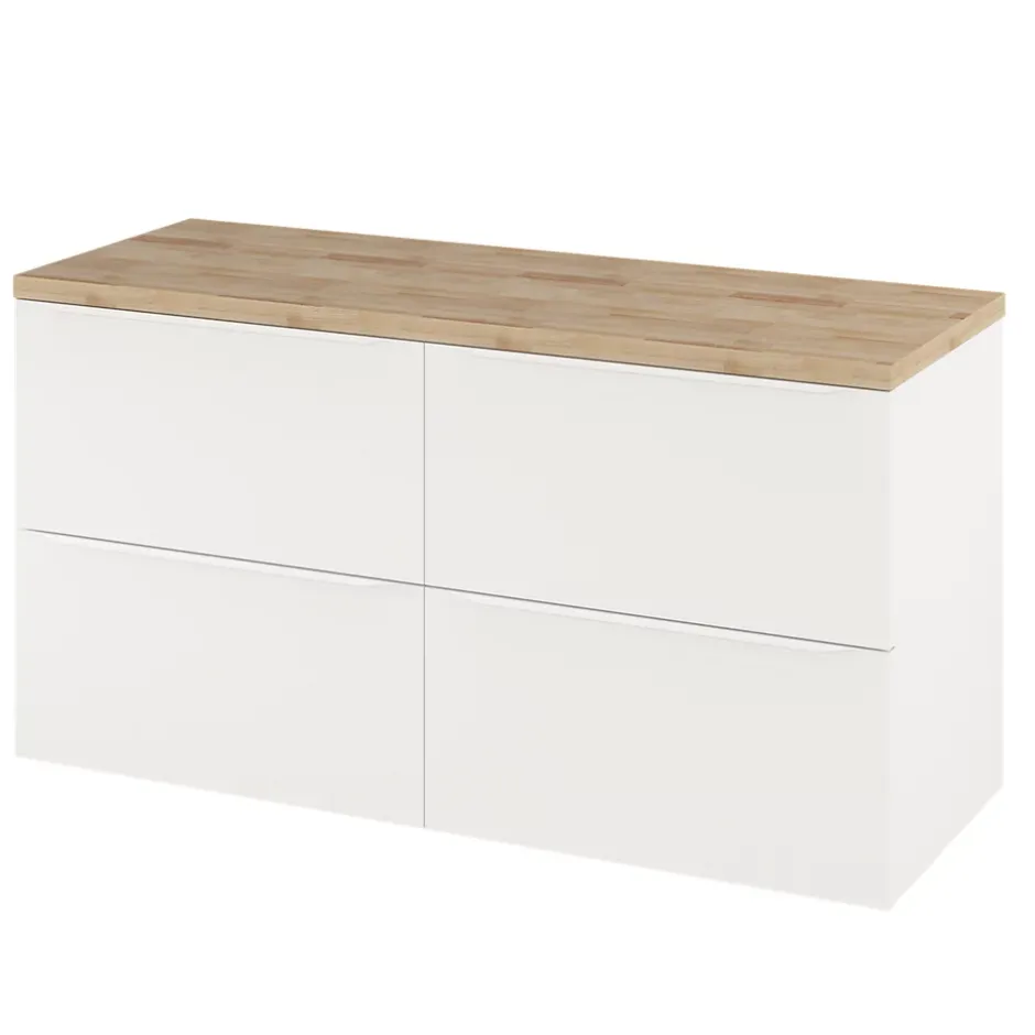 GoodHome Meuble sous vasque suspendu blanc mat l.120 x H.60 x P.45 cm, Imandra