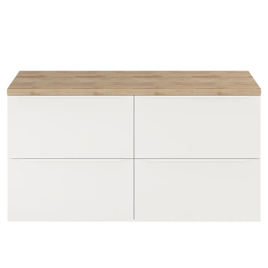 GoodHome Meuble sous vasque suspendu blanc mat l.120 x H.60 x P.45 cm, Imandra