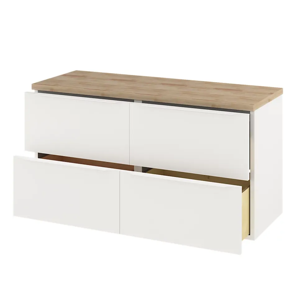 GoodHome Meuble sous vasque suspendu blanc mat l.120 x H.60 x P.45 cm, Imandra