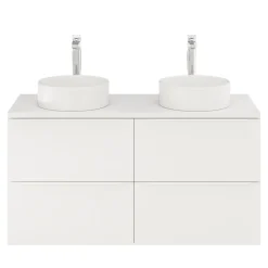 GoodHome Meuble sous vasque suspendu blanc mat l.120 x H.60 x P.45 cm, Imandra