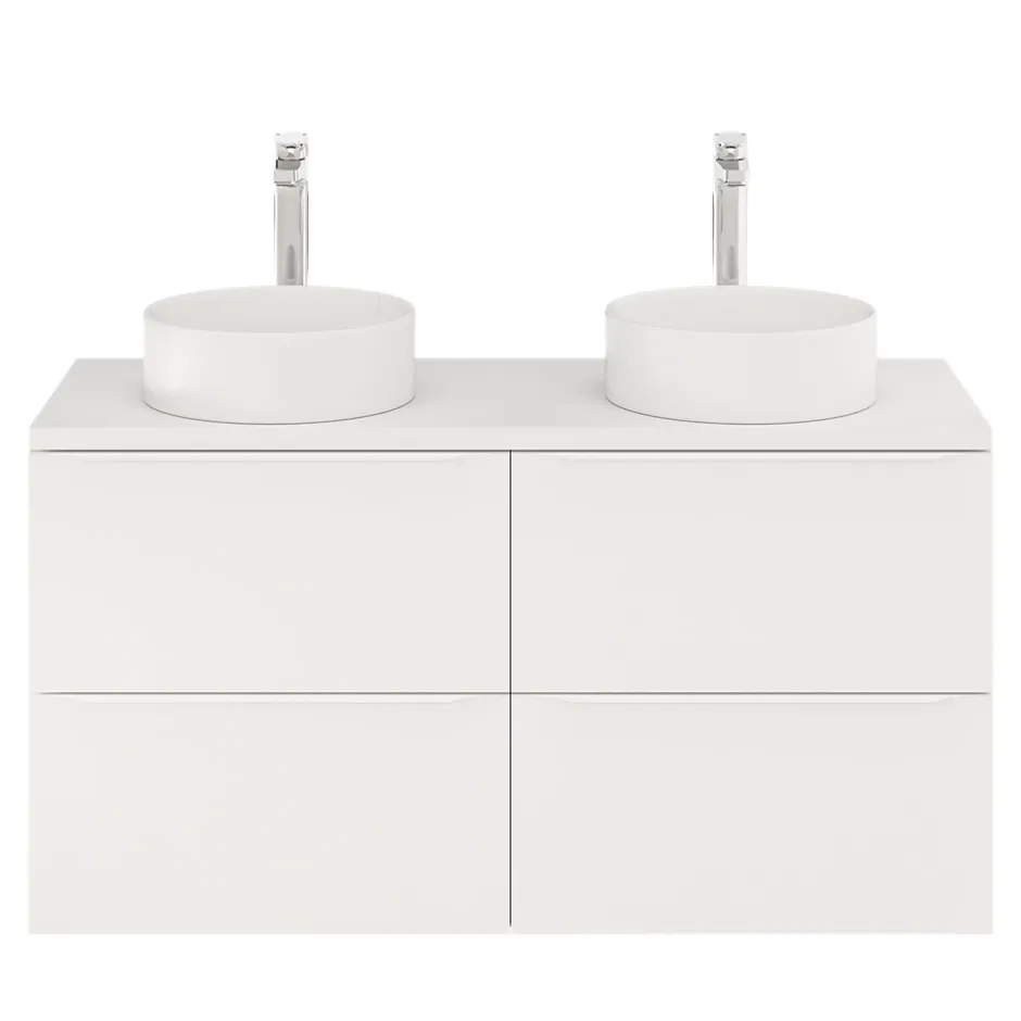 GoodHome Meuble sous vasque suspendu blanc mat l.120 x H.60 x P.45 cm, Imandra