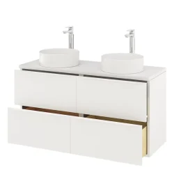 GoodHome Meuble sous vasque suspendu blanc mat l.120 x H.60 x P.45 cm, Imandra