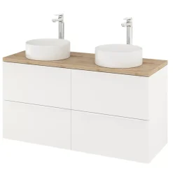 GoodHome Meuble sous vasque suspendu blanc mat l.120 x H.60 x P.45 cm, Imandra