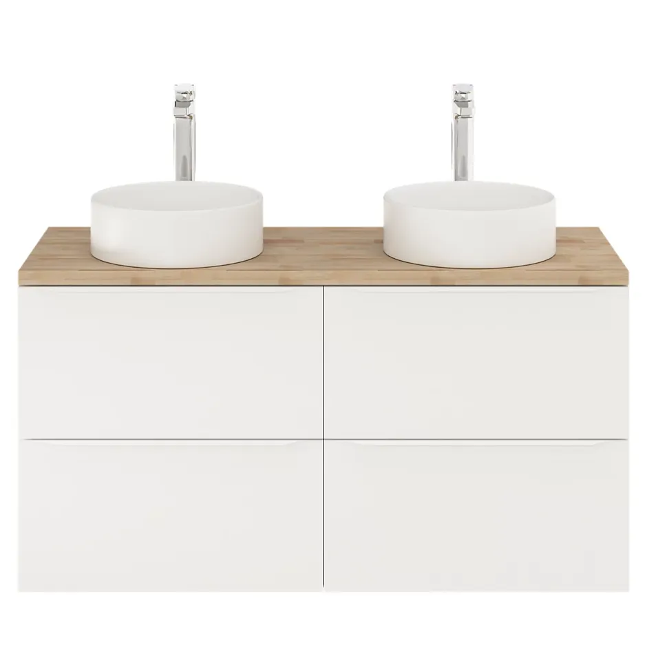 GoodHome Meuble sous vasque suspendu blanc mat l.120 x H.60 x P.45 cm, Imandra