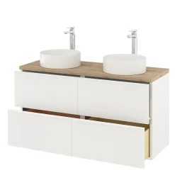 GoodHome Meuble sous vasque suspendu blanc mat l.120 x H.60 x P.45 cm, Imandra
