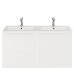 GoodHome Meuble sous vasque suspendu blanc mat l.120 x H.60 x P.45 cm, Imandra