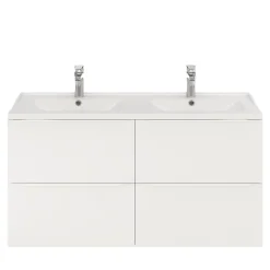 GoodHome Meuble sous vasque suspendu blanc mat l.120 x H.60 x P.45 cm, Imandra
