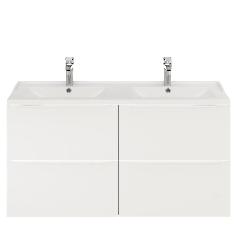 GoodHome Meuble sous vasque suspendu blanc mat l.120 x H.60 x P.45 cm, Imandra