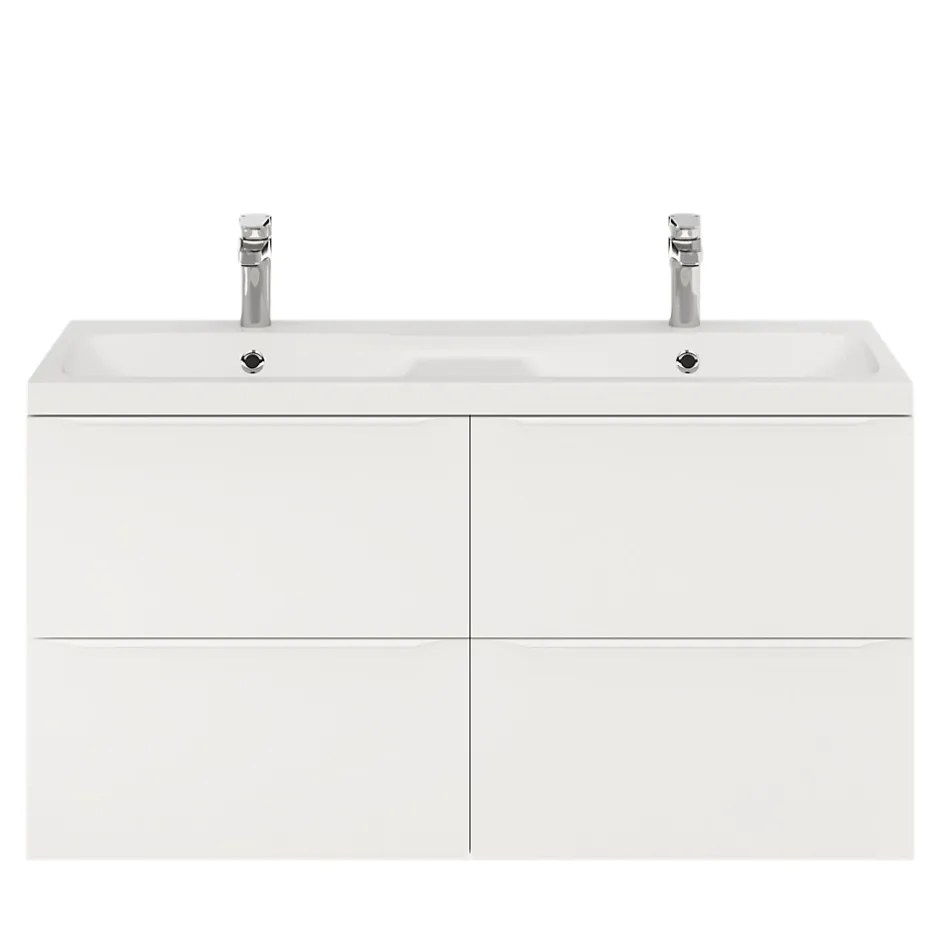 GoodHome Meuble sous vasque suspendu blanc mat l.120 x H.60 x P.45 cm, Imandra