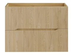 Vente-unique Meuble sous vasque suspendu strié - Naturel clair - L80 cm - ORISO