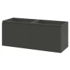 GoodHome Meuble sous vasque suspendu gris anthracite mat 4 tiroirs l.120 x H.48 x P.45 cm, Levanna* Meuble Sous-Vasque
