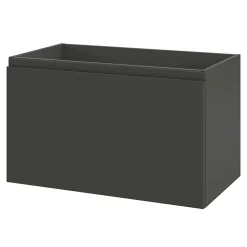 GoodHome Meuble sous vasque suspendu gris anthracite mat 2 tiroirs l.80 x H.48 x P.45 cm Levanna* Meuble Sous-Vasque
