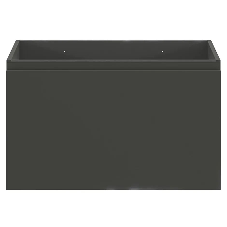GoodHome Meuble sous vasque suspendu gris anthracite mat 2 tiroirs l.80 x H.48 x P.45 cm Levanna* Meuble Sous-Vasque
