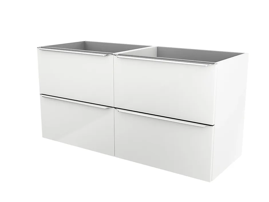 GoodHome Meuble sous vasque suspendu blanc brillant l.120 x H.60 x P.45 cm, Imandra* Meuble Buanderie|Meuble Sous-Vasque