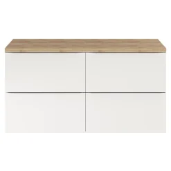GoodHome Meuble sous vasque suspendu blanc brillant l.120 x H.60 x P.45 cm, Imandra* Meuble Buanderie|Meuble Sous-Vasque