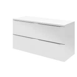 GoodHome Meuble sous vasque suspendu blanc brillant l.120 x H.60 x P.45 cm, Imandra* Meuble Buanderie|Meuble Sous-Vasque