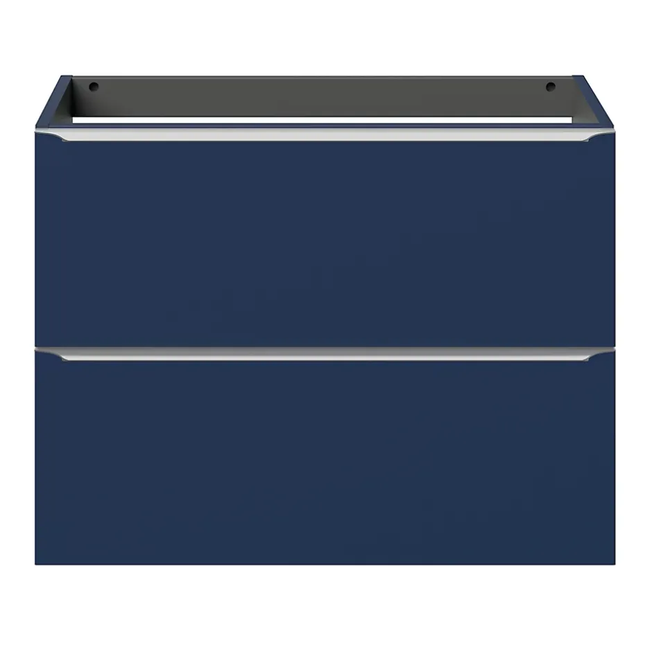 GoodHome Meuble sous vasque suspendu faible profondeur bleu nuit mat l.80 x H.60 x P.36 cm, Imandra