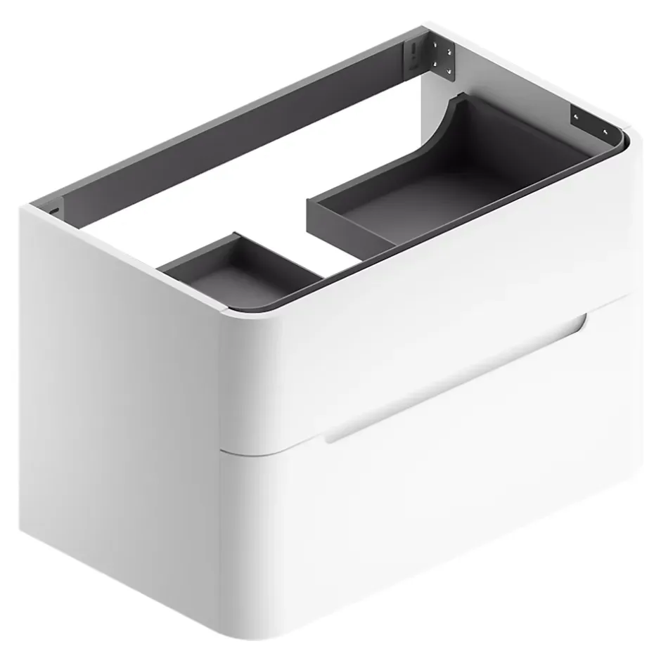 Meuble sous vasque suspendu blanc mat l.84 x H.55 x P.50,5 cm, Alba* Meuble Buanderie|Meuble Sous-Vasque