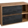 Vente-unique Meuble sous vasque suspendu coloris naturel et anthracite - 100 cm - TIKITIKI