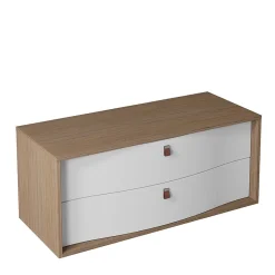 Decotec Meuble sous vasque suspendu blanc mat 2 tiroirs l.120 x H.50 x P.50 cm, Havana* Meuble Buanderie