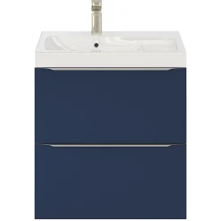 GoodHome Meuble sous vasque suspendu bleu nuit mat l.60 x H.60 x P.45 cm, Imandra* Meuble Buanderie|Meuble De Salle De Bains Faible Profondeur