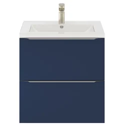 GoodHome Meuble sous vasque suspendu bleu nuit mat l.60 x H.60 x P.45 cm, Imandra* Meuble Buanderie|Meuble De Salle De Bains Faible Profondeur