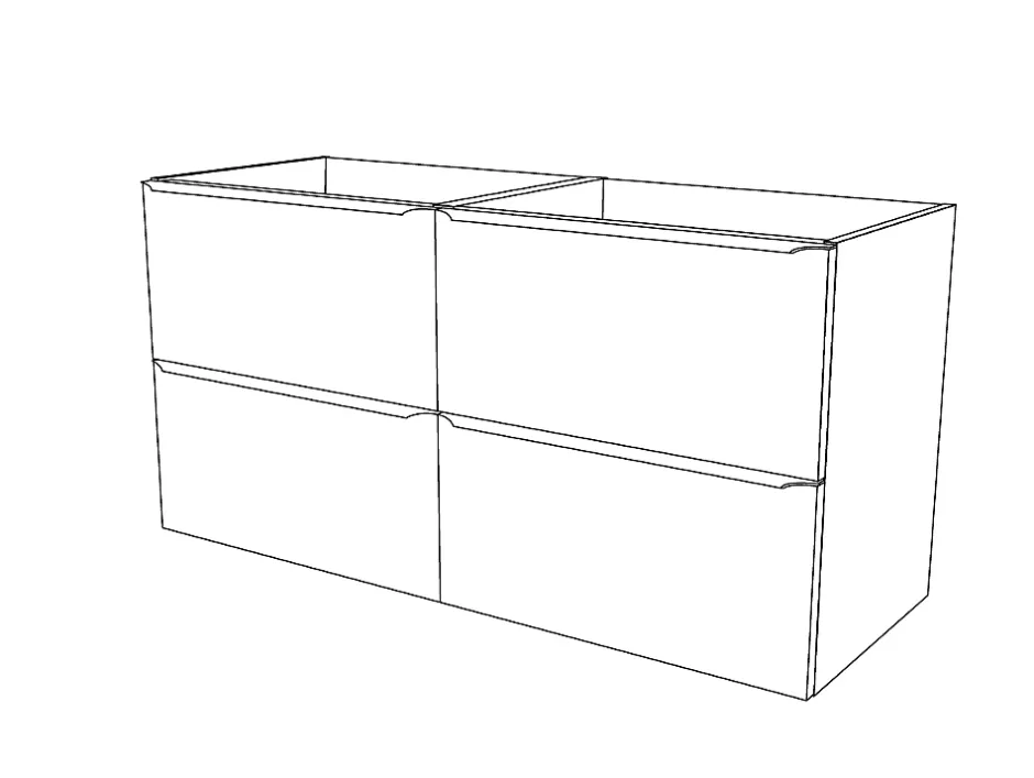 GoodHome Meuble sous vasque suspendu effet chêne l.120 x H.60 x P.45 cm, Imandra* Meuble Buanderie|Meuble Sous-Vasque