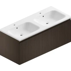 Ipiemme SRL Meuble sous vasque suspendu effet noyer l.120 cm pour double vasque, Pura