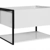 Furnidea Meuble sous vasque suspendu LOV avec porte-serviettes blanc brillant et noir 80 cm