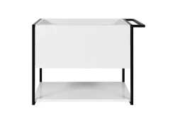 Furnidea Meuble sous vasque suspendu LOV avec porte-serviettes blanc brillant et noir 80 cm