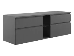 Vente-unique Meuble sous vasque suspendu - Gris - 150 cm - MAGDALENA II* Meuble Sous-Vasque