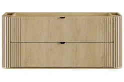 Furnidea Meuble sous vasque suspendu OVALIA - 2 tiroirs chêne 120 cm