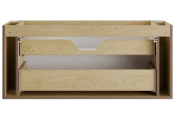 Furnidea Meuble sous vasque suspendu OVALIA - 2 tiroirs chêne 120 cm