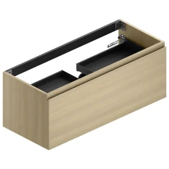 Ipiemme SRL Meuble sous vasque suspendu effet chêne l.120 x H.46,5 x P.50,5 cm pour plan simple vasque, Pura+* Meuble Sous-Vasque