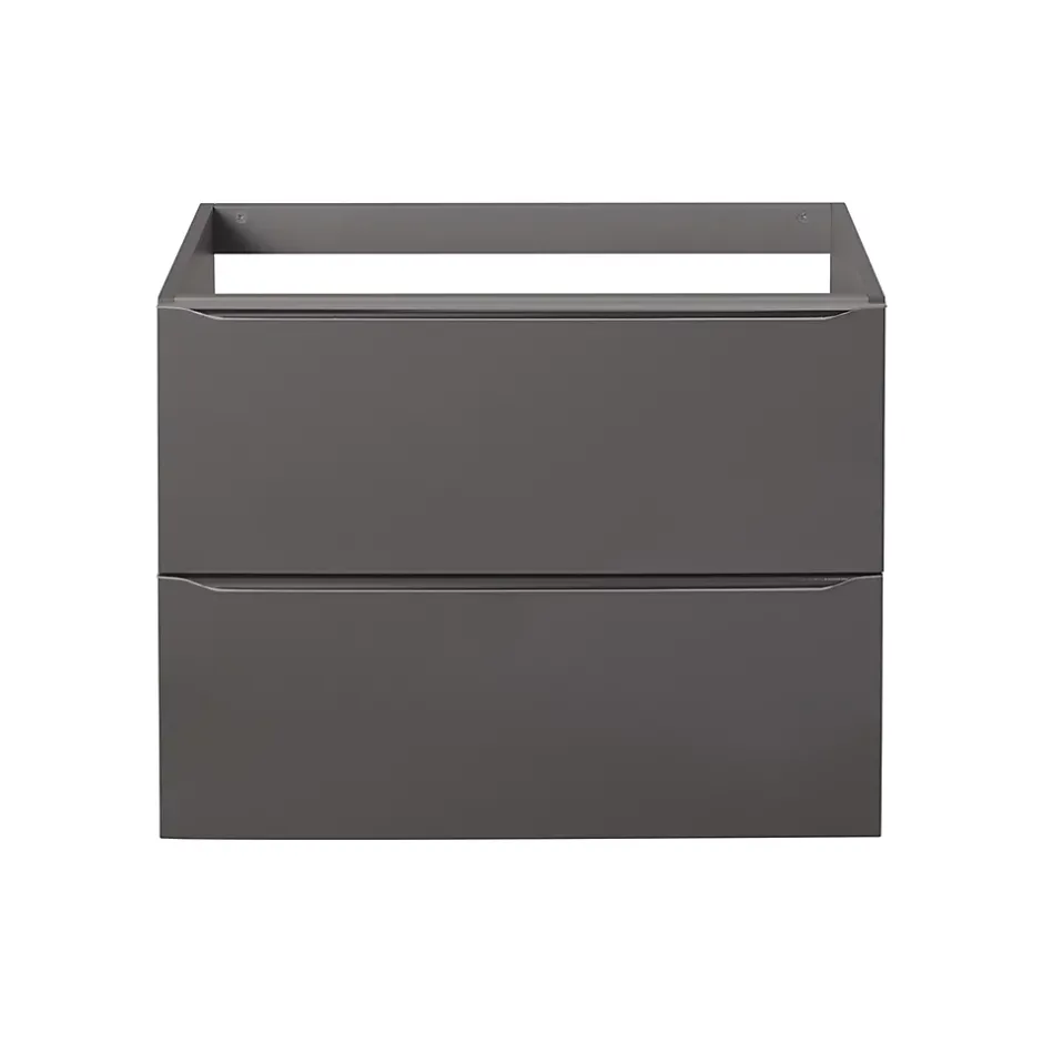 GoodHome Meuble sous vasque suspendu gris taupe brillant l.80 x H.60 x P.45 cm, Imandra
