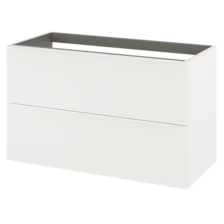 GoodHome Meuble sous vasque suspendu blanc mat l.100 x H.60 x P.45 cm, Imandra