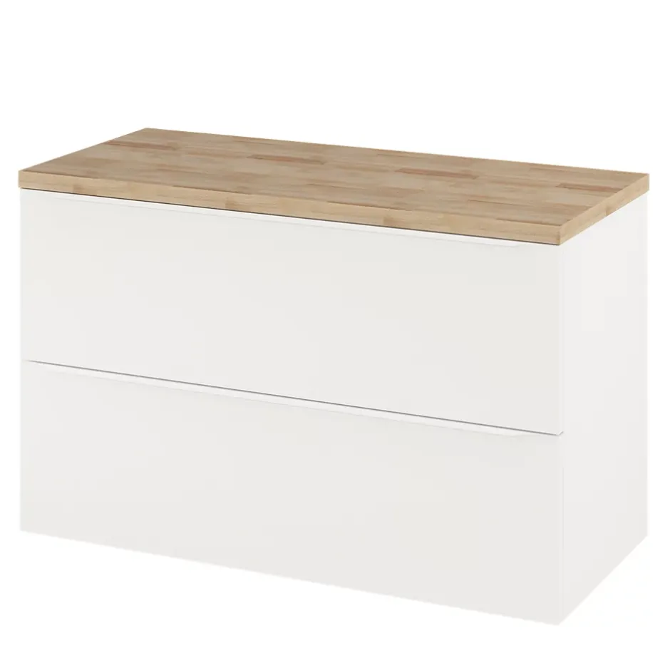 GoodHome Meuble sous vasque suspendu blanc mat l.100 x H.60 x P.45 cm, Imandra