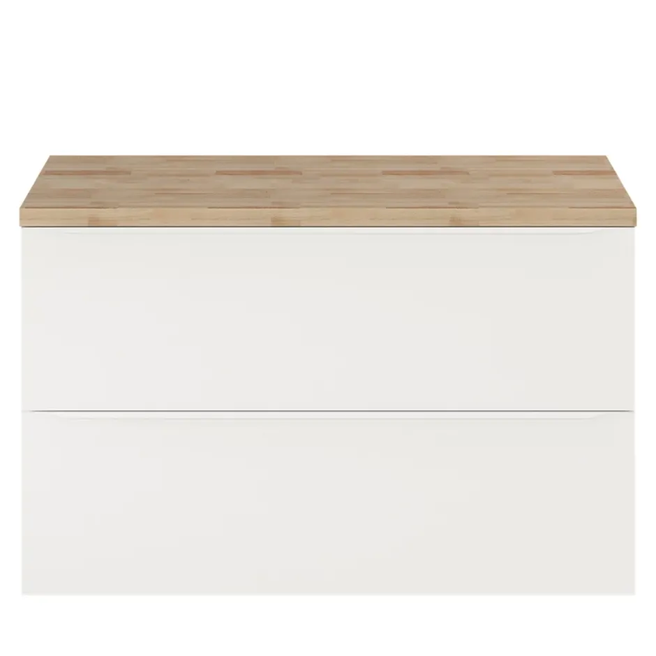 GoodHome Meuble sous vasque suspendu blanc mat l.100 x H.60 x P.45 cm, Imandra