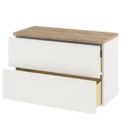 GoodHome Meuble sous vasque suspendu blanc mat l.100 x H.60 x P.45 cm, Imandra