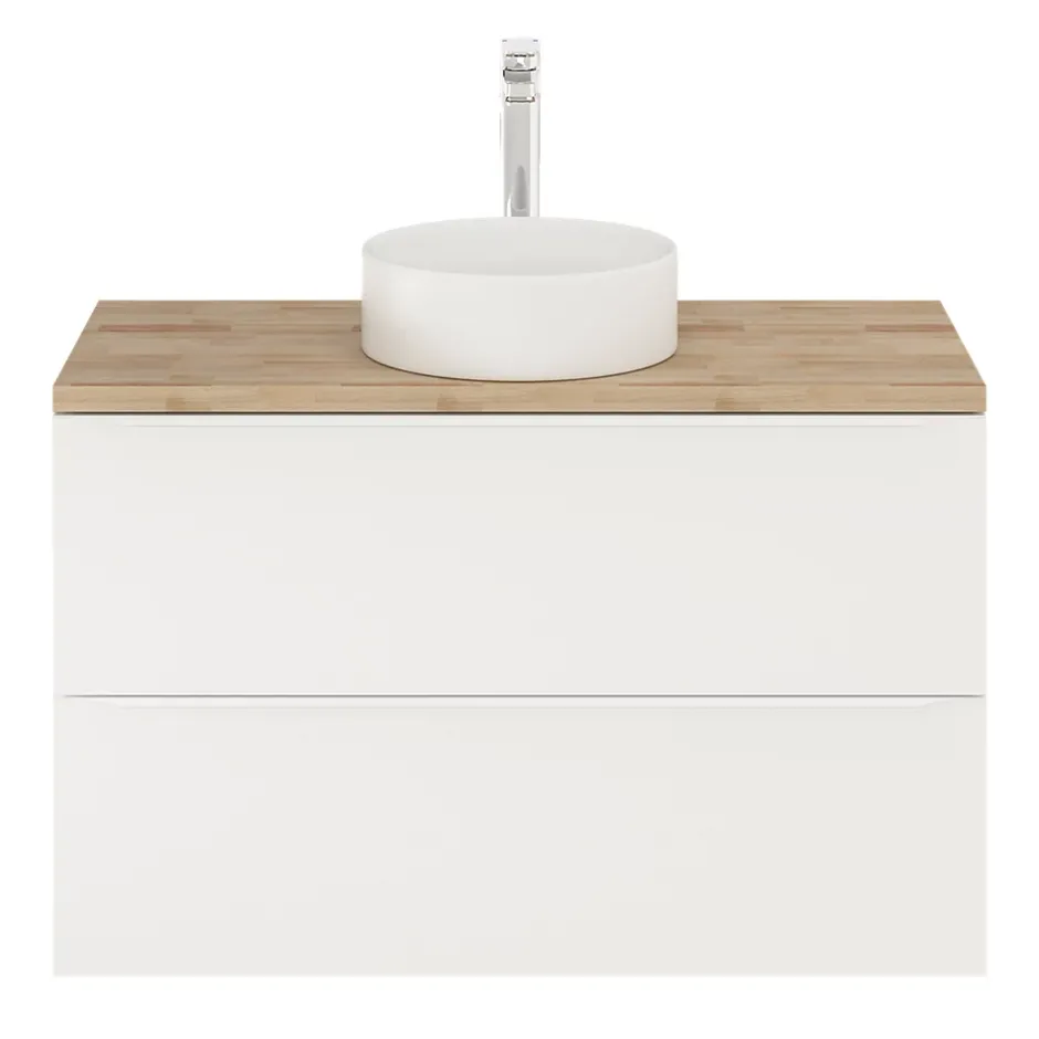 GoodHome Meuble sous vasque suspendu blanc mat l.100 x H.60 x P.45 cm, Imandra