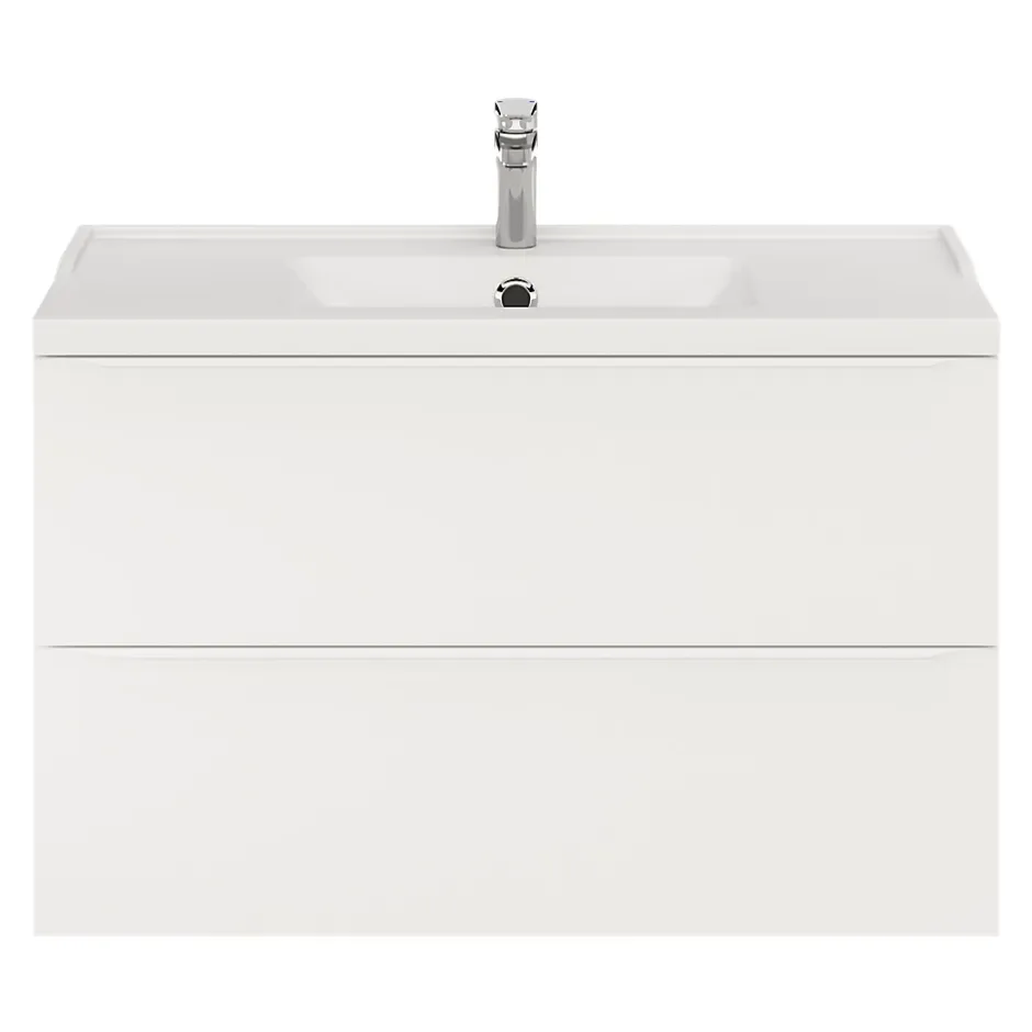 GoodHome Meuble sous vasque suspendu blanc mat l.100 x H.60 x P.45 cm, Imandra